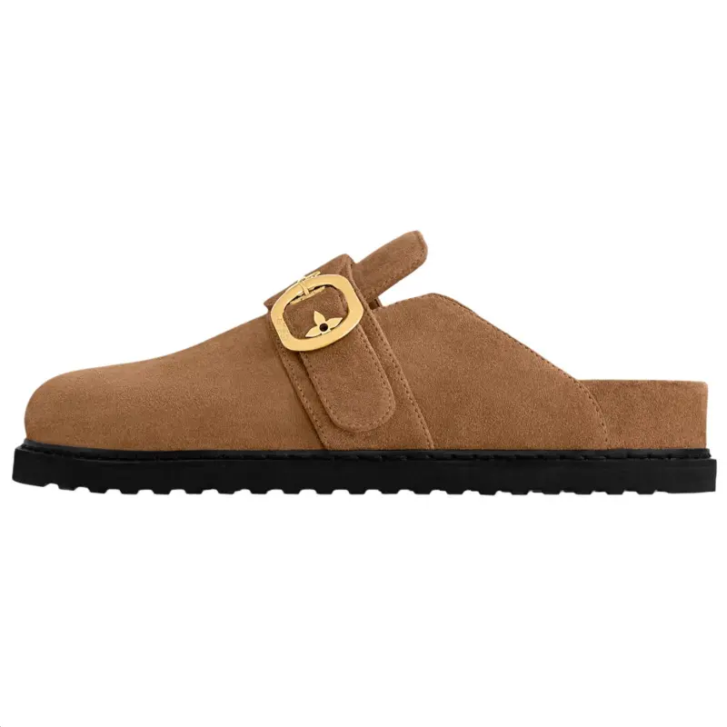 LOUIS VUITTON Cosy Comfort Closed Toe Slippers Women's Brown