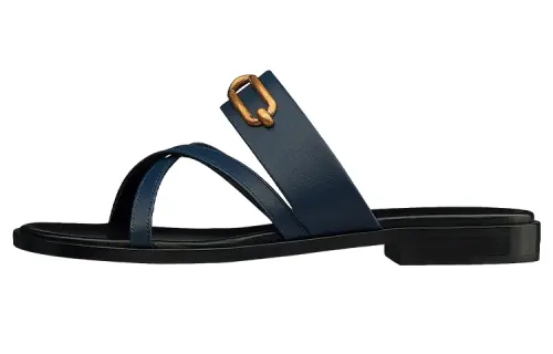 HERMES Claire Slip on Slide Slippers Women's Blue