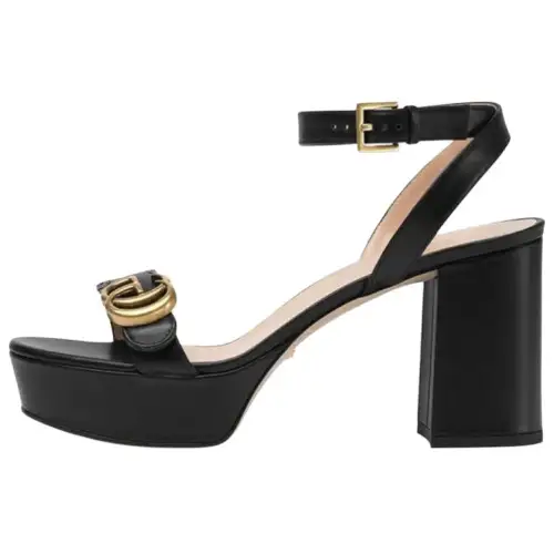 GUCCI Leather Fashion Sandal Women's Black