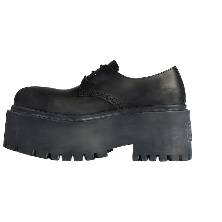 Balenciaga Strike Cow Leather Casual Shoes 8cm Women's Black