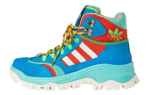 Gucci Adidas x Gucci Wmns Lace Up Boot 'Blue Red' Women's