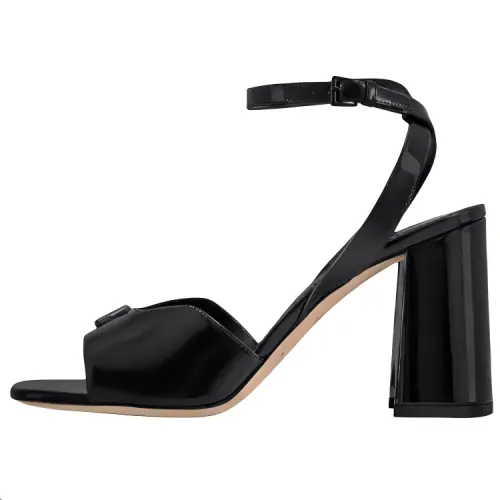 LOUIS VUITTON Swing One Strap Sandals 8.5cm Women's Black