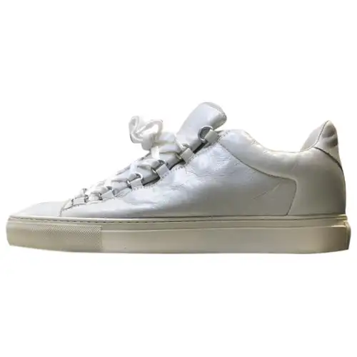 Balenciaga Arena Leather Low top Skateboard Shoes Men's White