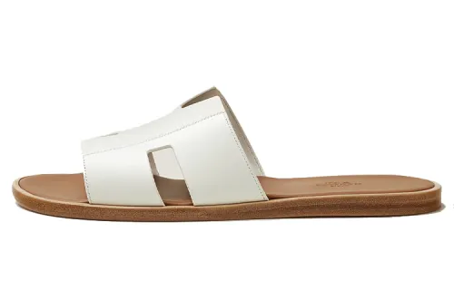 HERMES Izmir Sandal Blanc Naturel Epsom Mosaique Calfskin Leather