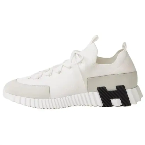 HERMES Lift Low top Casual Shoes 4cm Men's White