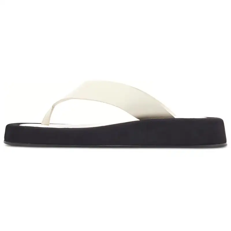 THE ROW Suede Flip Flops Women's White