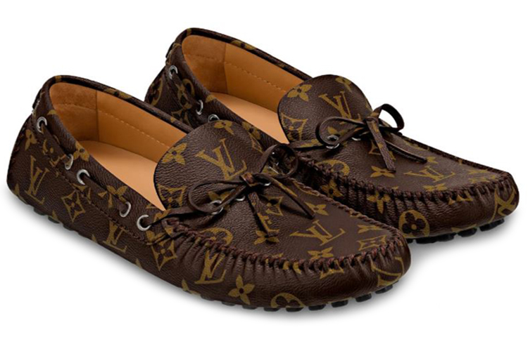 LOUIS VUITTON Arizona Moccasin Shoes 'Brown Logo Monogram'