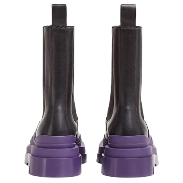 Bottega Veneta Tire Chelsea Boots Men's Black Purple
