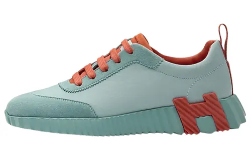 HERMES Bouncing Abrasion Resistant Low top Casual Shoes Women's Green