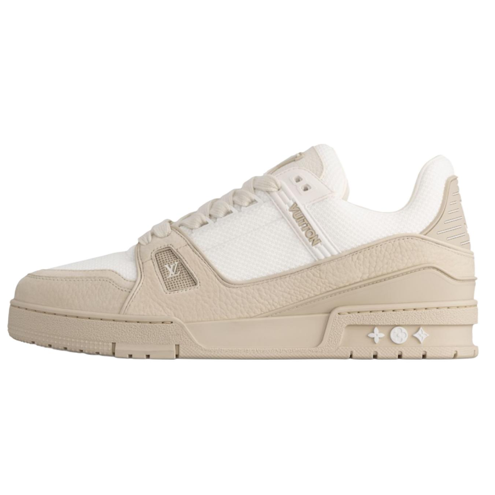 LOUIS VUITTON Trainer Cow Leather Low top Skateboard Shoes Men's Beige