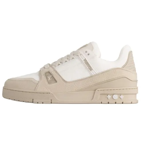 LOUIS VUITTON Trainer Cow Leather Low top Skateboard Shoes Men's Beige