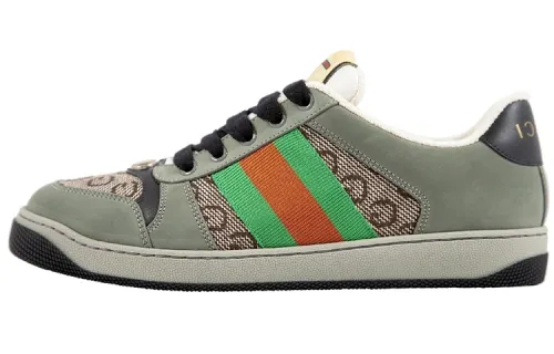 GUCCI Screener Fabric Low top Stylish Skateboarding Shoes Men's Green