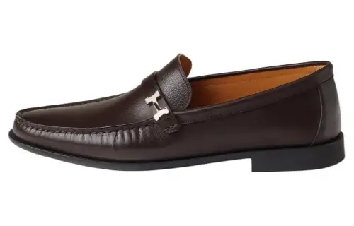 HERMES Idem Loafers Men's Dark Brown