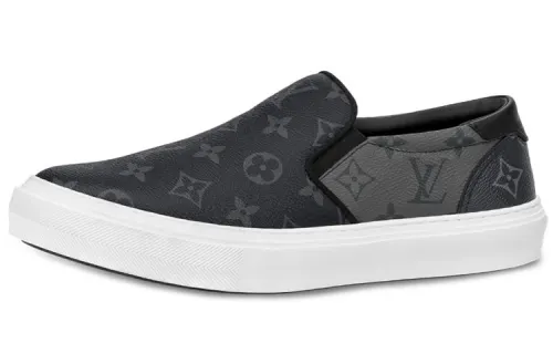 LOUIS VUITTON Trocadero Monogram Eclipse Stylish Skateboarding Shoes Men's Black