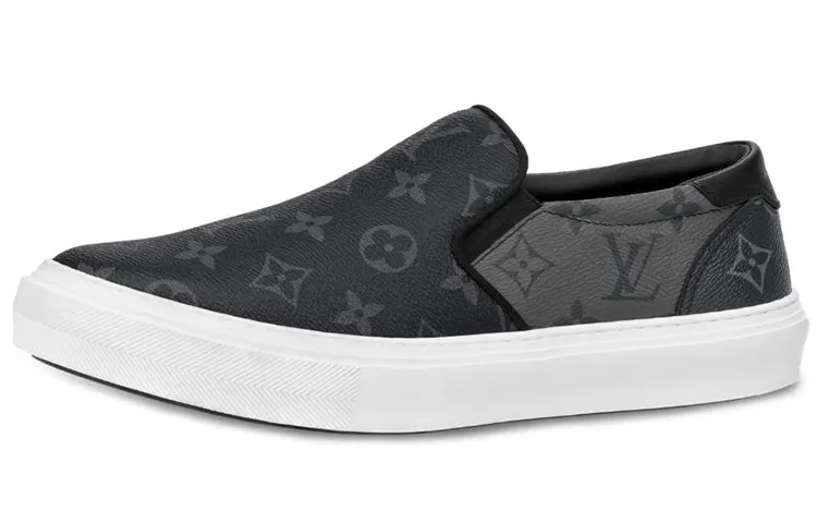 LOUIS VUITTON Trocadero Monogram Eclipse Stylish Skateboarding Shoes Men's Black