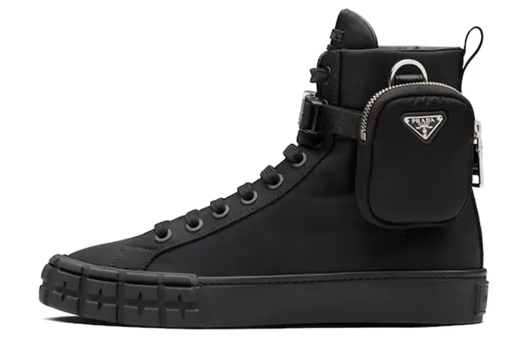 PRADA Wheel Re Nylon Hight Sneakers 'Black' Women's
