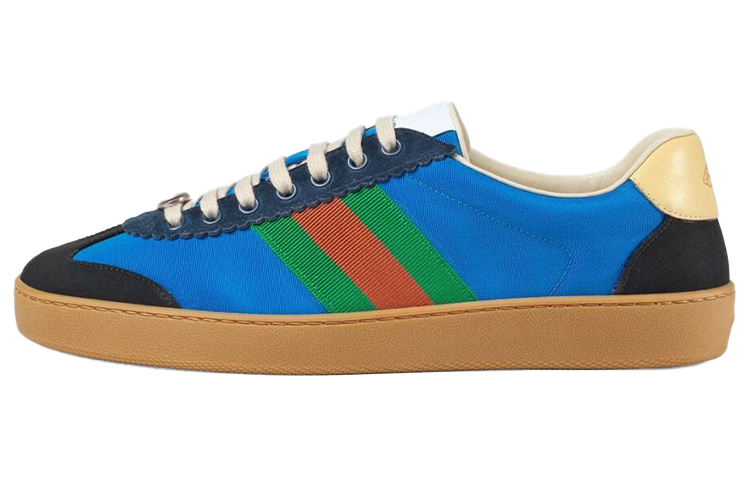 GUCCI G74 Web Low top Stylish Skateboarding Shoes Women's Blue Green