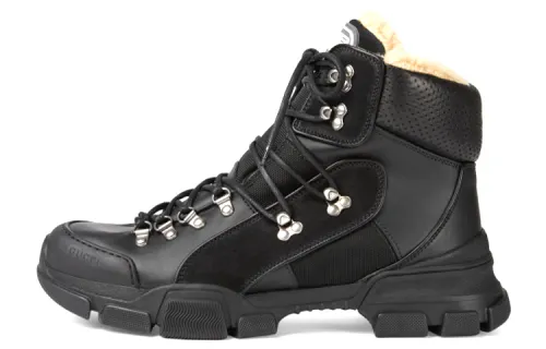 GUCCI Flashtrek Short Mid Calf Outdoor Boots Men's Black