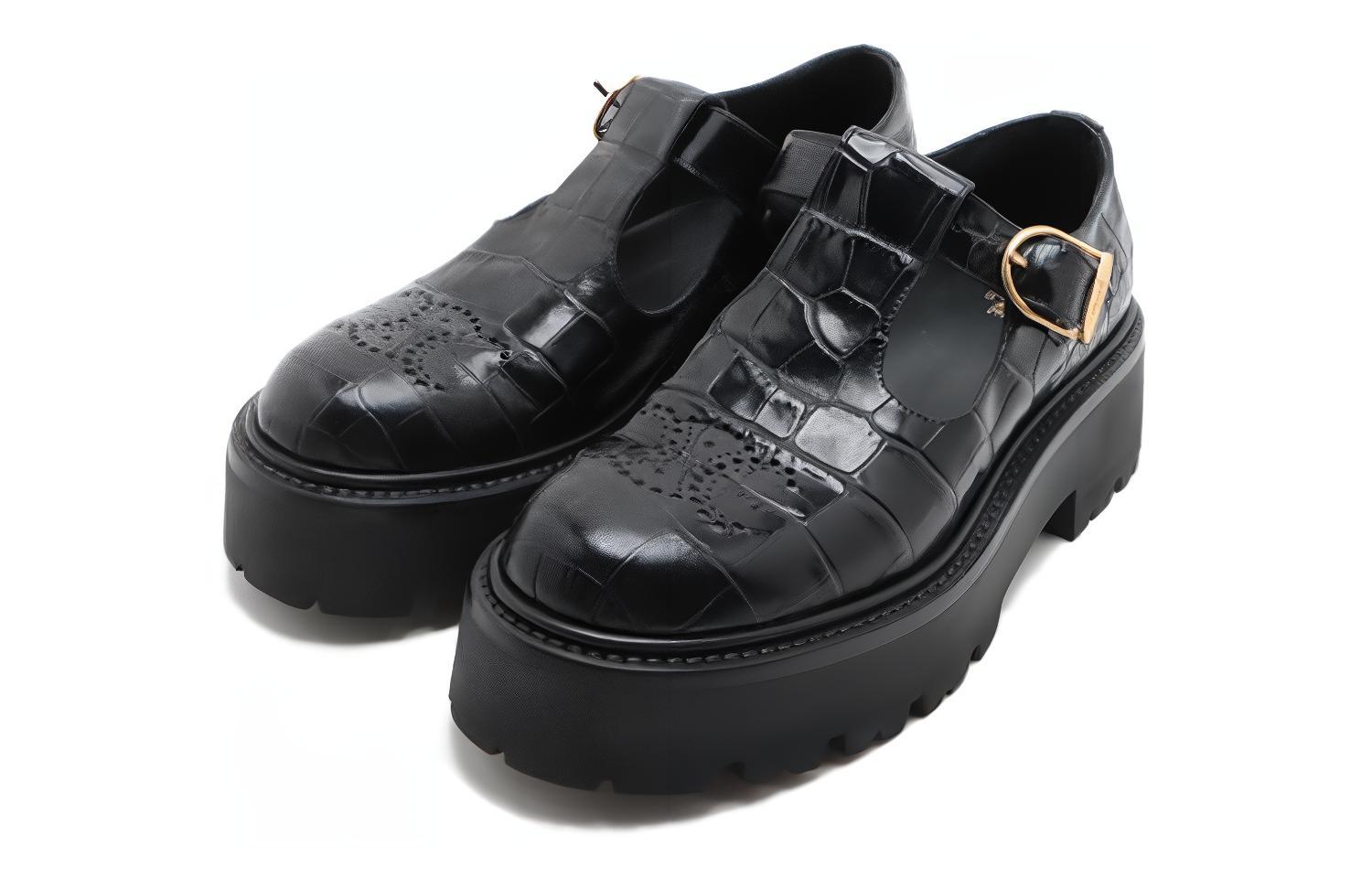 CELINE Triomphe Platform Shoes Women's Black