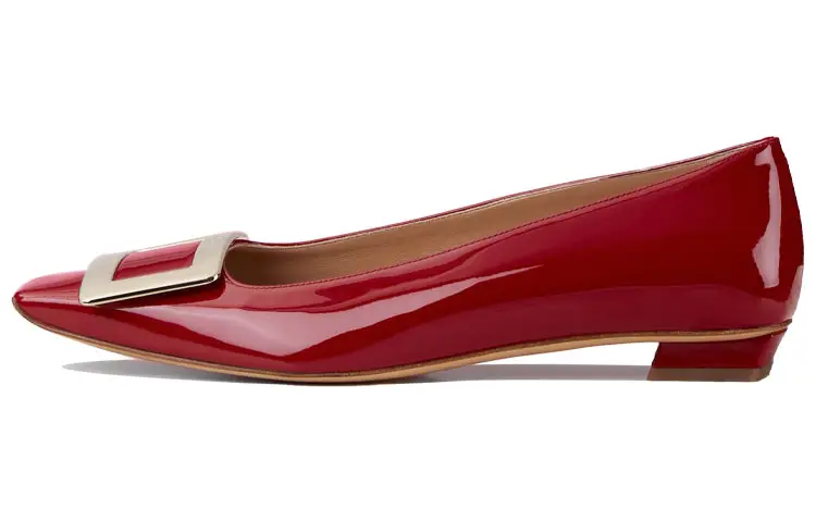 Roger Vivier Belle Vivier Patent Leather Casual Shoes Women's Red