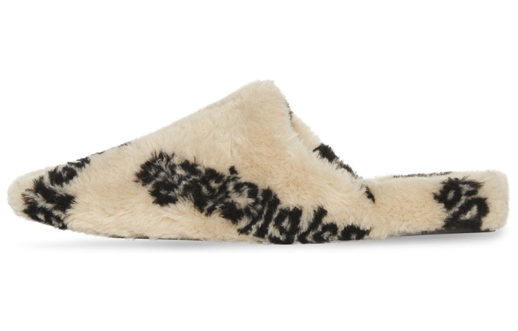 Женские сабо Balenciaga Teddy (бежево-черные)