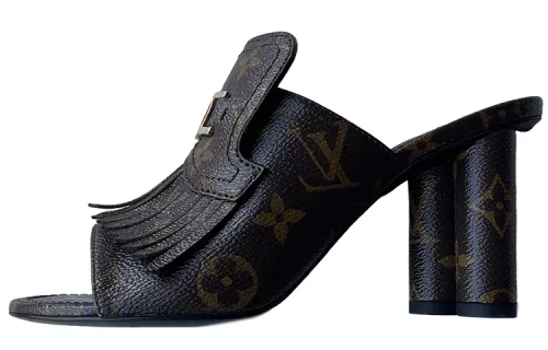 LOUIS VUITTON Monogram Fringe Pumps 'Brown' Women's