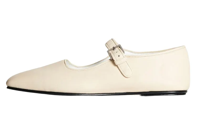 THE ROW Ava Leather Casual Shoes Women's White