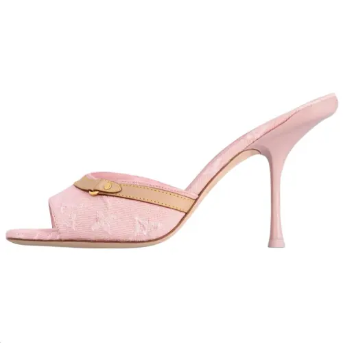 LOUIS VUITTON 6AM Slide Slippers 9cm Women's Pink
