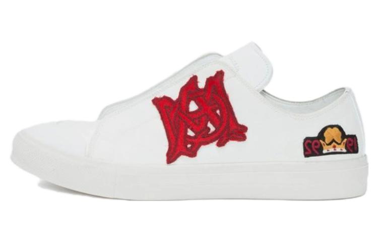 Мужские кеды Alexander McQueen с круглой формой носка (белые)