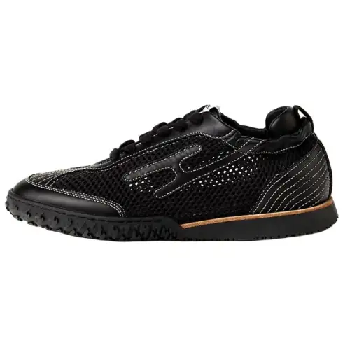 HERMES Jet Leather Low top Casual Shoes Women's Black