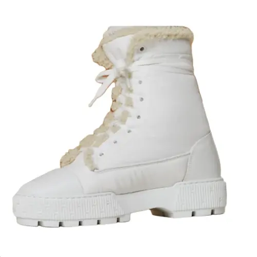 HERMES Fresh Ankle Boots 4cm Women's White