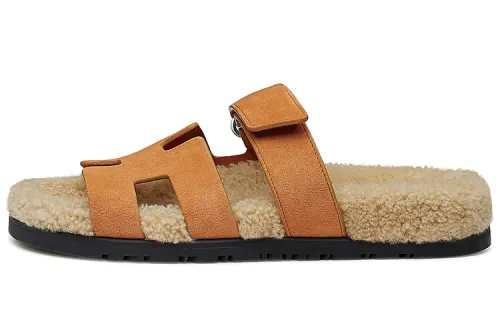 HERMES Chypre Slide Slippers Women's Brown