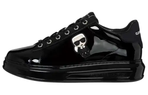 KARL LAGERFELD / Karl Lagerfeld Jeans Leather Low top Skateboard Shoes Women's Black