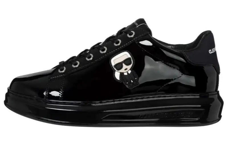 KARL LAGERFELD / Karl Lagerfeld Jeans Leather Low top Skateboard Shoes Women's Black
