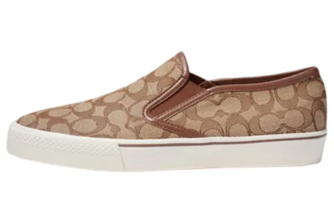COACH Fabric Print Casual Shoes Men's Umber