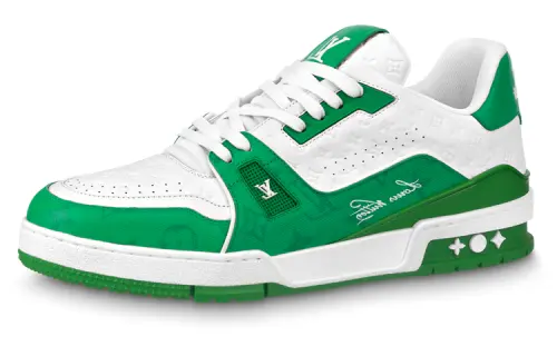 LOUIS VUITTON Lv Trainers 'White Green'