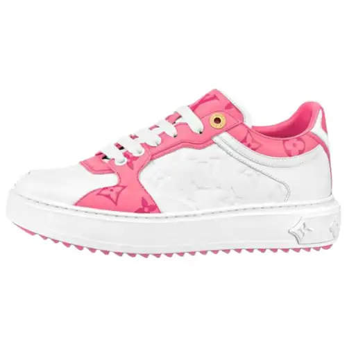 LOUIS VUITTON Time Out Sneakers 'White And Pink Monogram' Women's