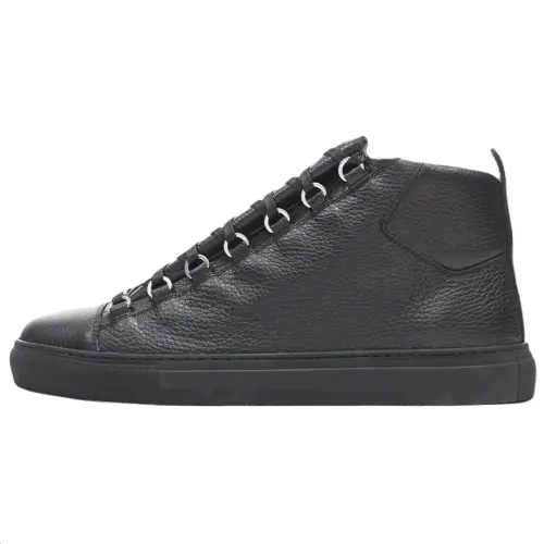 Balenciaga Arena Leather High top Skateboard Shoes Men's Black
