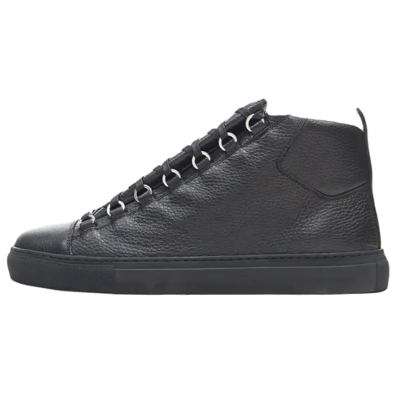Balenciaga Arena Leather High top Skateboard Shoes Men's Black