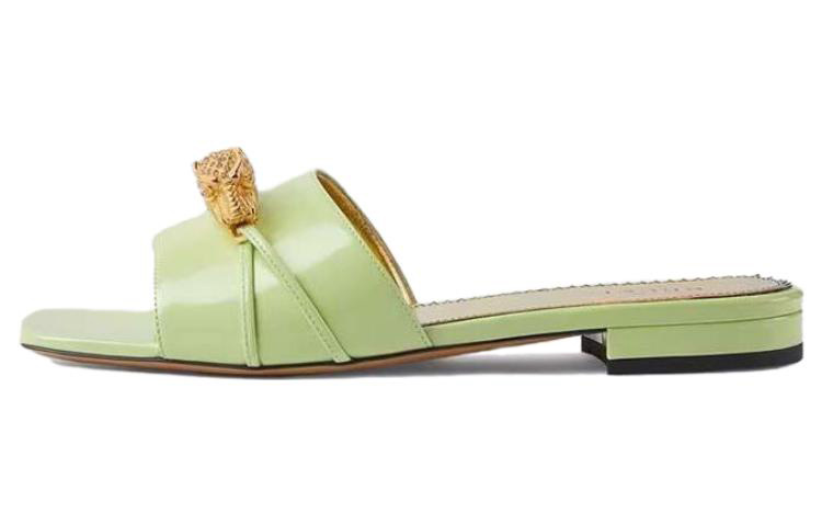 Женские шлепанцы Gucci Slider (зеленые)