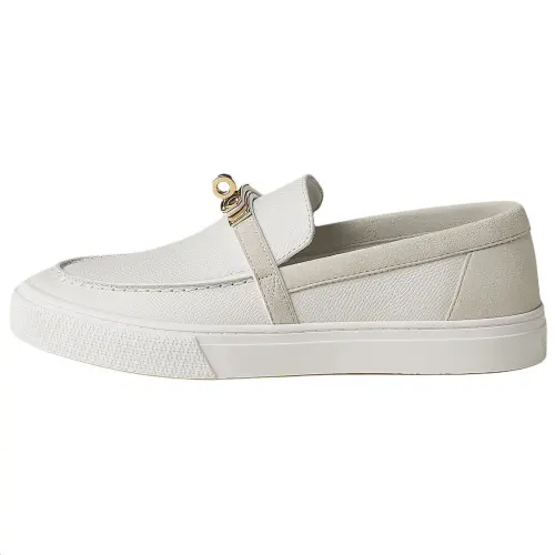 HERMES Game Epsom Loafers 2.9cm Women's White
