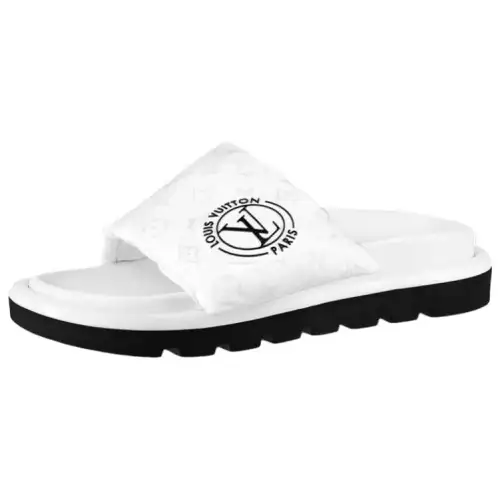 LOUIS VUITTON Pool Pillow Comfort Slide Slippers Women's White