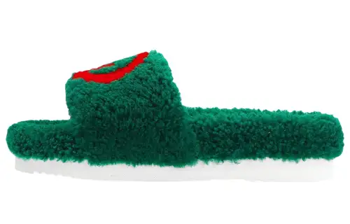 GUCCI Interlocking Slide Slippers Women's Green