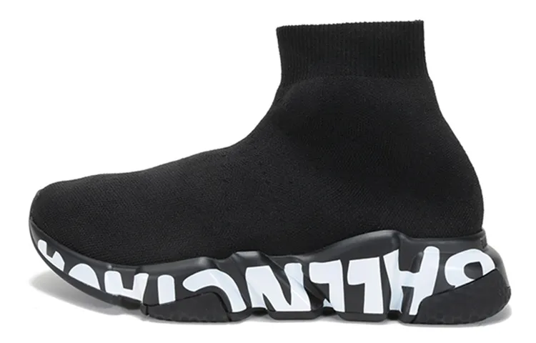 Balenciaga Speed Graffiti Black White Women's