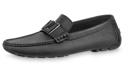LOUIS VUITTON Monte Carlo Leather Casual Shoes Men's Black