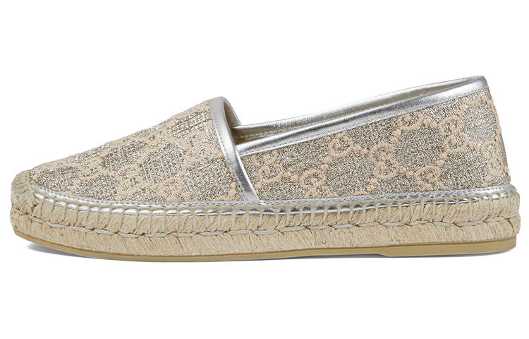 GUCCI Gucci Double G Lurex Fisherman Shoes Women's Silver