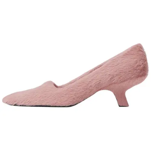 Bottega Veneta Boogie Cow Leather Irregular Heel High Heels 5.5cm Women's Pink