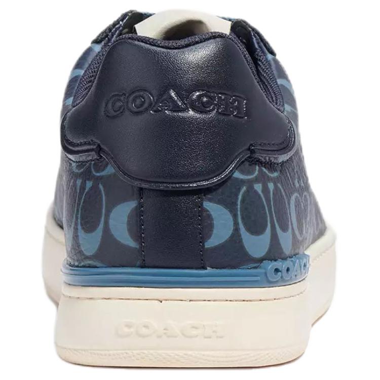 COACH Money Clip Leather Stylish Skateboarding Shoes Men's Blue