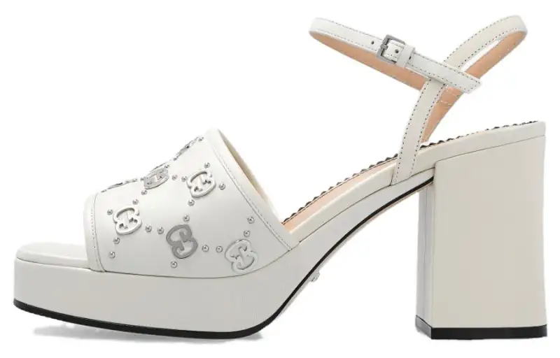 GUCCI GG Stud-embellished Platform Sandals