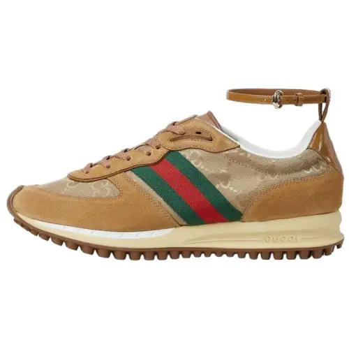 GUCCI Suede Low top Casual Shoes Women's Brown